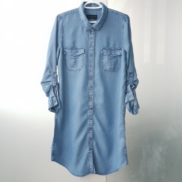 Parasuco Dresses & Skirts - Parasuco women's 100% tencel denim button down dress Size large